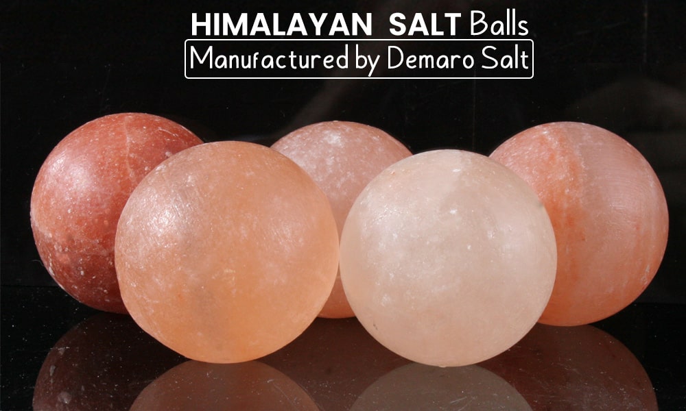 Pink Salt Bowl Lamp with Salt Balls Demaro Salt