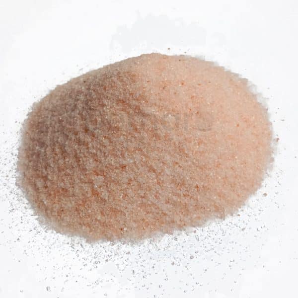 A close-up photo of a Himalayan Dark Pink Salt Fine Grain on a white background