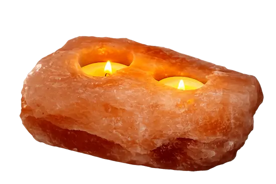 Two Tealight Himalayan Salt Candle Holder