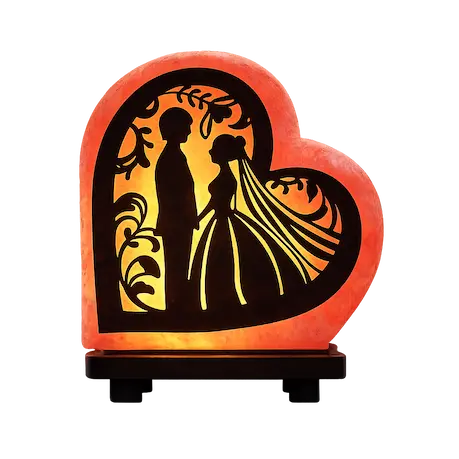 3D Engraved Himalayan Salt Lamp, Happy Life Lettering