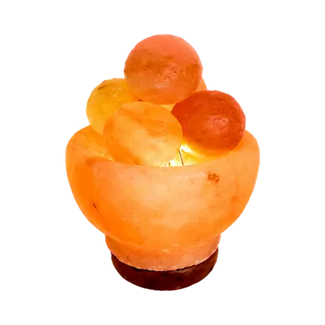 Rounded Himalayan Salt Fire Bowl Lamp