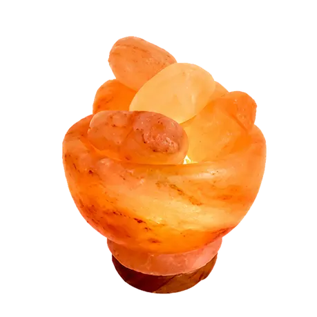 Wide Flared Himalayan Salt Fire Bowl Lamp
