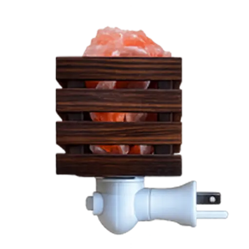 Square Wooden Base Himalayan Salt Night Light