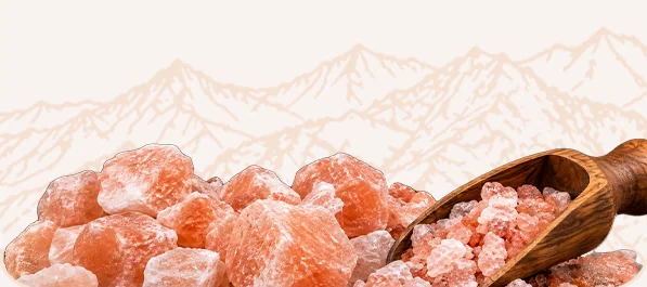 Himalayan salt rocks with a wooden scoop